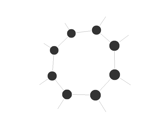 Animated Orbitron rendering of cyclooctatetraene optimizing from a nearly planar ring to a tub conformer